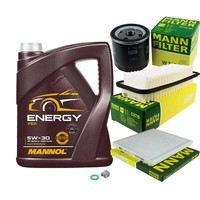 MANN-FILTER Inspektionspaket 5L Mannol Energy 5W-30 FüR Toyota Yaris 1.4 D-4D