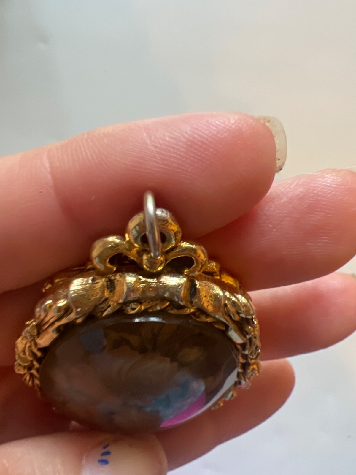 Vintage Max Factor Solid Perfume Locket Gold Tone… - image 3