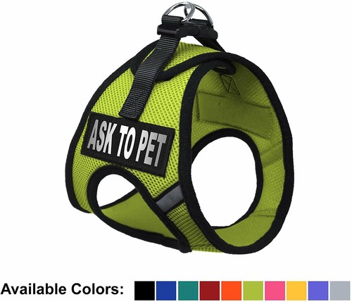 Soft Mesh Dog Harness No Pull Step In Vest Small Medium Large w Ask To Pet Patch - Picture 13 of 18
