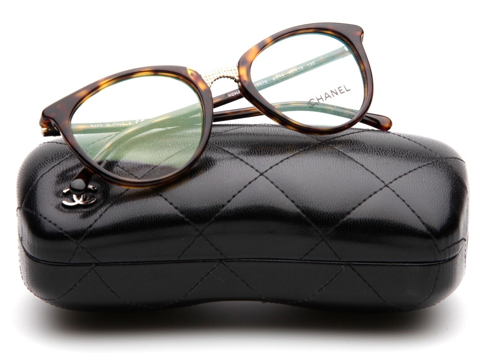 NEW CHANEL CH 3370 c.714 petite TORTOISE EYEGLASSES 48-19-135 B40mm Italy