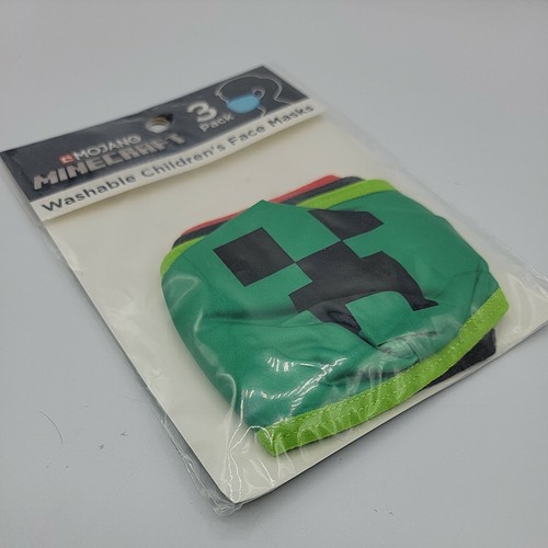 Minecraft Face Mask 3 pack Size Small Creeper TNT Mojang 2024 Video Game - Picture 8 of 9