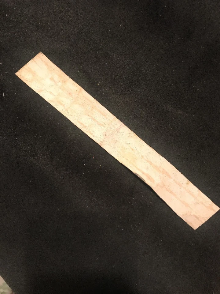 Genuine Quality Crocodile Leather Strip shiny Olive Green 7.5” Long 1” Thick   - Image 4 of 4