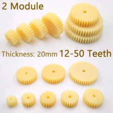 Spur Gears Pinion Gear 2 Mod Nylon Beige Transmission Gear 12-50 Teeth Flat Gear