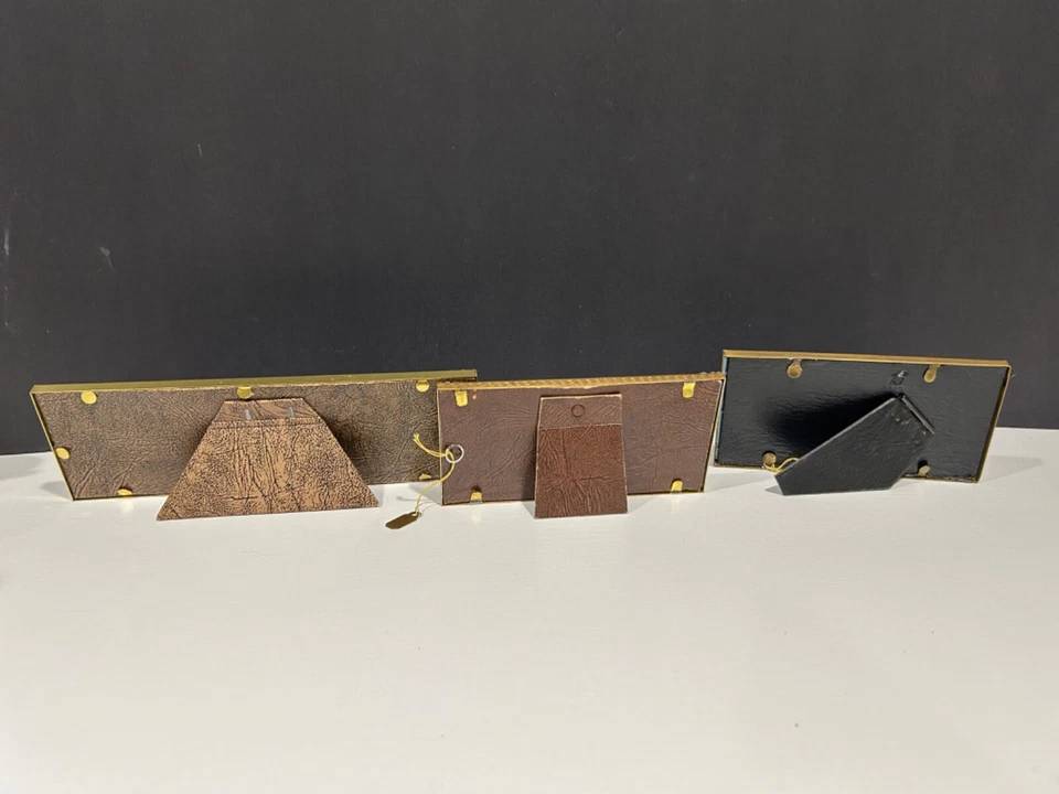 3 Antique 19th Century Empire French Gilt Bronze Cabinet Portrait Photo Frames - Image 4 of 4