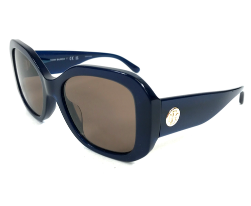 Tory Burch Sunglasses TY7183U 1656/73 Navy Blue Butterfly Frames w/ Brown Lenses - Picture 6 of 13