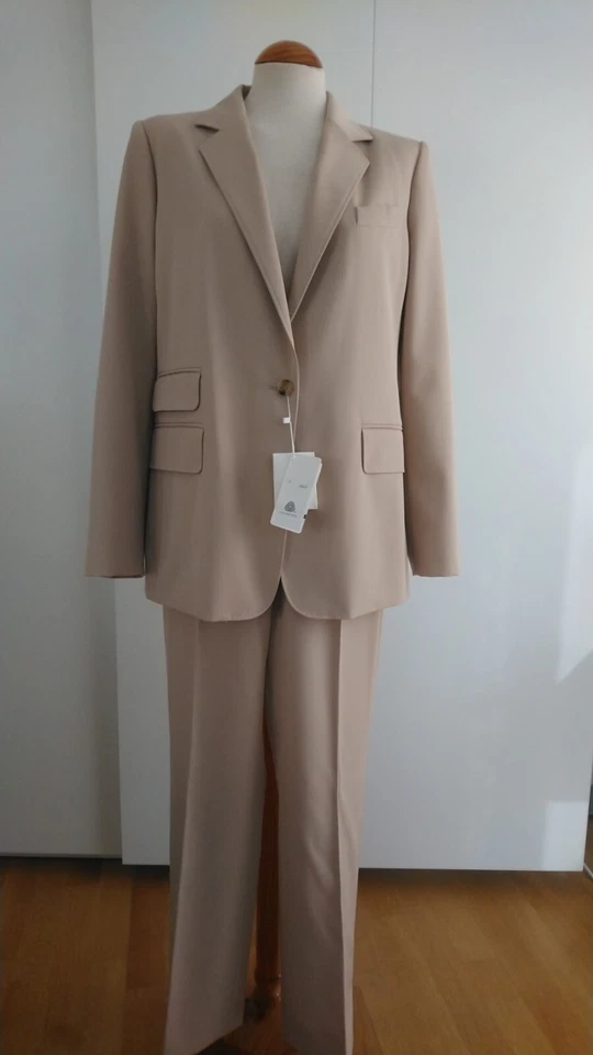Traje Blazer y Pantalón MAX MARA Italia A Medida UNNO - Lana Virgen - Beige - Italia 48/US 14 Foto 2 de 4
