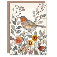 Aquarell Blumen Spaß Tier Natur Geburtstagskarte