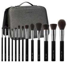 LARUCE Ann 13 Piece Makeup Brush Set + Case - New In Travel Case