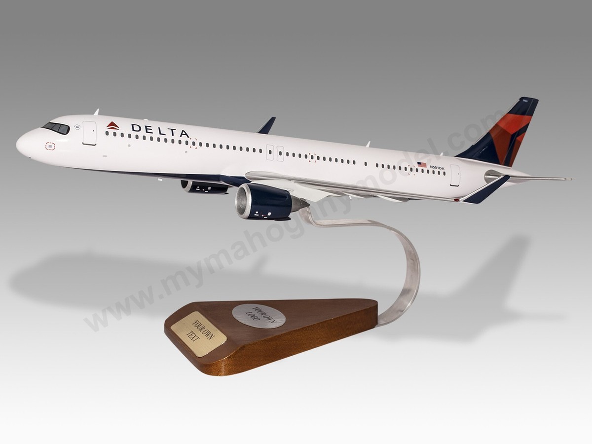 Airbus A321 NEO Delta Desk Wood Airplane New Model Large Scale 1