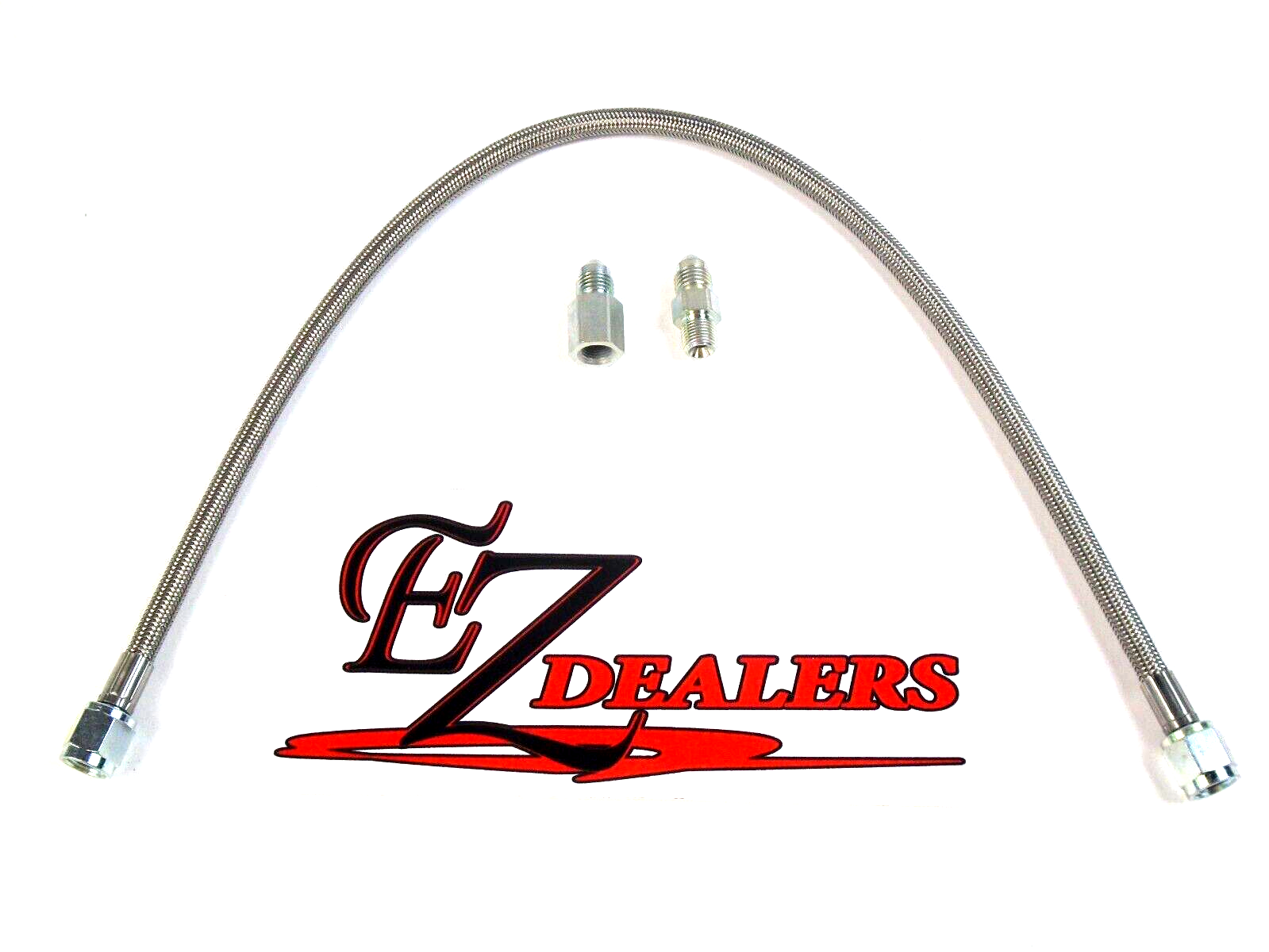 SBC Gauge Line Kit Oil Fuel Pressure 20" Hose Braided 1/8" NPT 4 AN