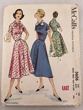 3606 Vintage McCalls SEWING Pattern Misses 1950s Dress Pattern Size 14 Bust 32