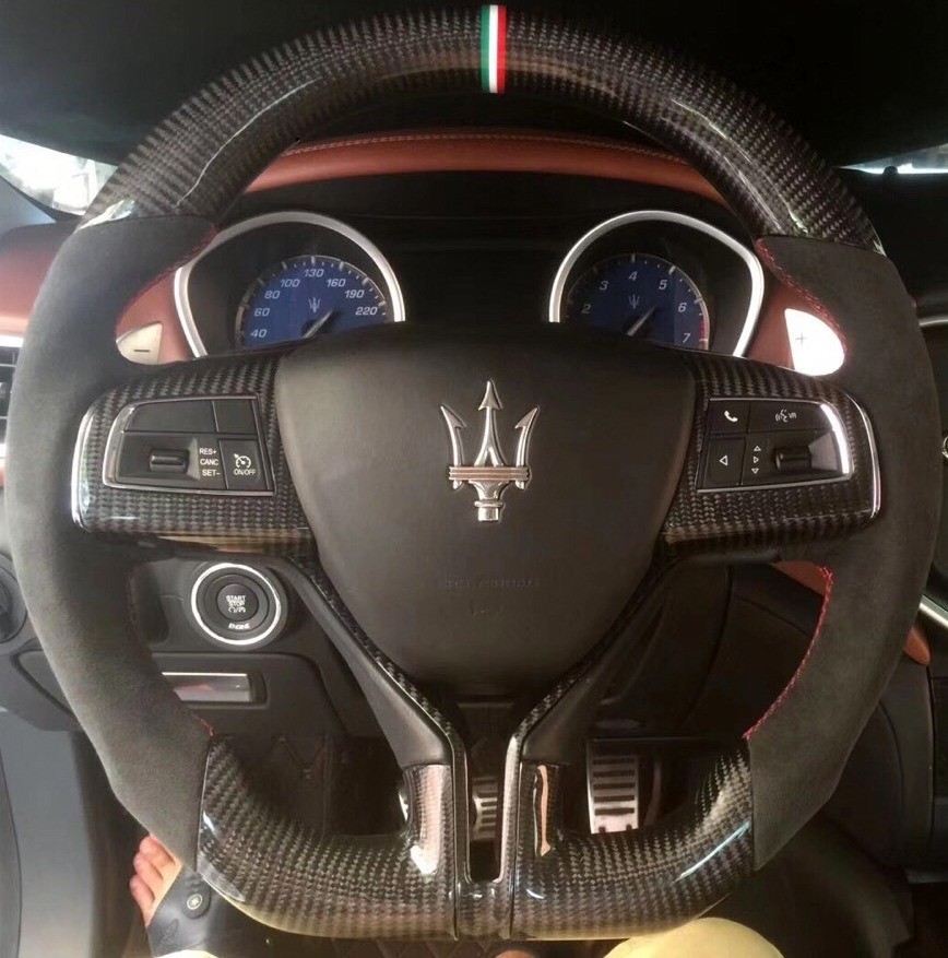 2017 F250  Ferrari Racing Design Gloss Black Fiber  Steering Wheel 