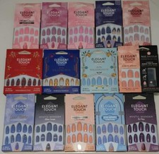 ELEGANT TOUCH FALSE NAILS LOVE LUXURY LUXE FRENCH PINK 24 12 SIZES SQUARE OVAL