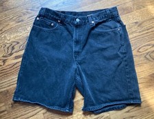 VTG 90s Levis 550 Jeans Shorts Mens 36 Black Denim Relaxed Fit 1998 Grunge