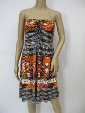 Envi Womens Stretch Knit Orange & Multicolor Abstract Print Tube Dress Size XS