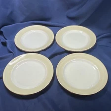 Steelite International Lunch Salad Plate set of 4 white w soft yellow rim 9"D
