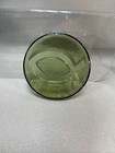 Blenko Art Glass Green Disk With Christian Fish Embossed Paperweight 4”