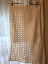 NWT Banana Republic White Eyelet Dot Cut Out Lace Pencil Skirt Size 8