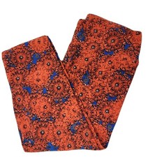 LuLaRoe One Size OS Legging Big Flowers Orange Blue NWOT Soft Vietnam