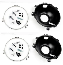 NEW! 1965 - 1966 Ford Mustang Headlight Buckets Retainer Rings, Hardware Set Kit