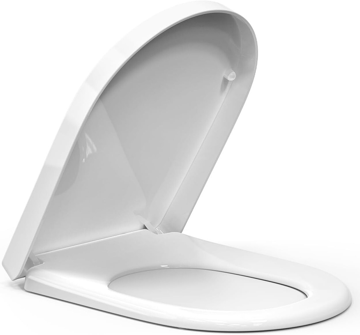 Commercial Elongated Toilet Seat – 19" Slow Soft-Close, Polypropylene, Open-Front, Easy-Clean, Never-Loosen Hinges