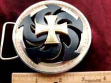 Iron Cross Spinner Belt Buckle