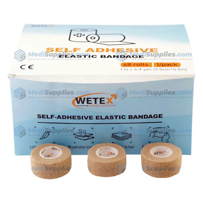 Self Adherent Cohesive Wrap Bandages, Tan, S-L Sizes