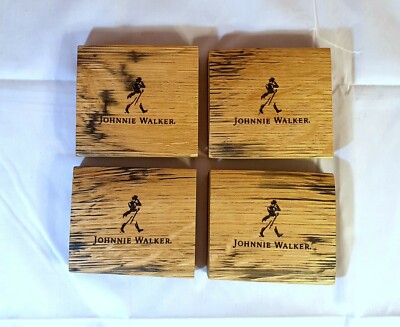 Johnnie Walker Untersetzer - 4 x Johnnie Walker Eiche, Whisky/Whiskey Fass Untersetzer