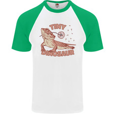 Tiny Dinosaur Funny Bearded Dragon Mens S/S Baseball T-Shirt