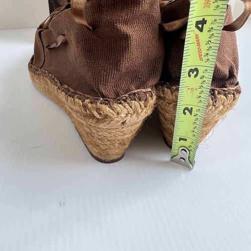 Nuevo en caja Pare Gabia bronce marrón lona alpargatas sin cordones talla 41 cinta corbata Francia - Imagen 6 de 12