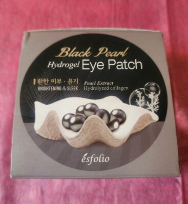 Black Pearl Hydrogel Eye Patches Esfolio 60 ct Korean Skincare Collagen Brighten