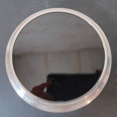 Art Deco Silver Plate Black Glass 7 1/2" Dia. Vanity Perfume Bottle Tray - Afbeelding 6 van 6