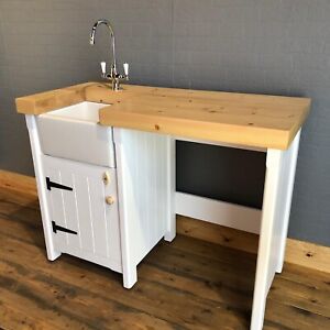 Details About Pine Freestanding Kitchen Handmade Small Mini Baby Belfast Butler Sink Unit