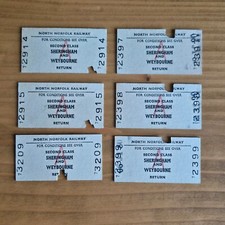 North Norfolk Railway Tickets (6), 1980 (see description and photos)
