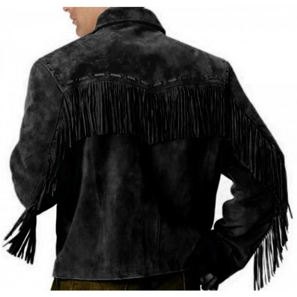 Mens western hot sale jacket with fringe