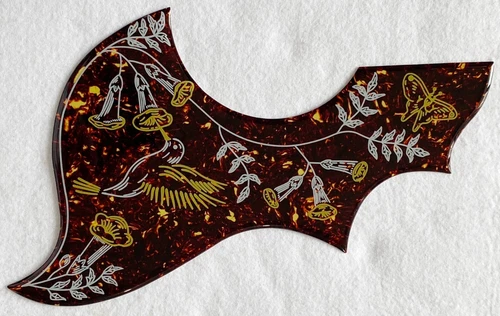 For Gibson Hummingbird Acoustic Guitar Self-Adhesive Pickguard Crystal , Brown
