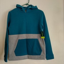 NWT Youth TEK GEAR Hoddie LS 2-Tone Pullover Sweatshirt Fleece Lined Sz L 14-16 