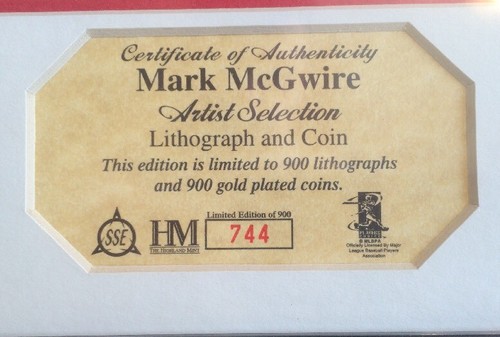 Mark McGwire Highland Mint Framed Lithograph & Coin - Sealed St Louis Cardinals - Picture 4 of 6