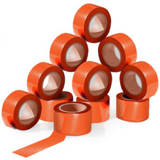 Flagging Tape - Orange - 300 feet Non-Adhesive Plastic Ribbon Pack of 12 Roll