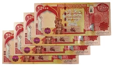 IRAQ DINAR 100,000 4 x 25,000 1/10 Million Uncirculated Guaranteed AUTHENTIC IQD