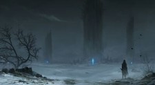 Landscape fantasy art dark trees city Custom Gaming Mat Desk