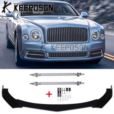 For Bentley Mulsanne Front Bumper Lip Splitters Spoiler Body Kit + 2x Strut Rods