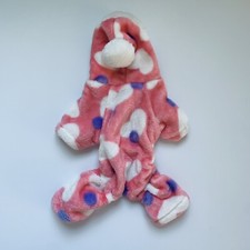 Dogs of Glamour Plush Soft Cozy Pink/White Heart Print  Dog Hoodie Brand New