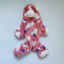 Dogs of Glamour Plush Soft Cozy Pink/White Heart Print  Dog Hoodie Brand New