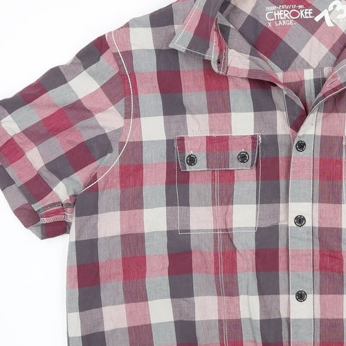 Cherokee Mens Red Striped Cotton blend Size XL Collared - Picture 8 of 12