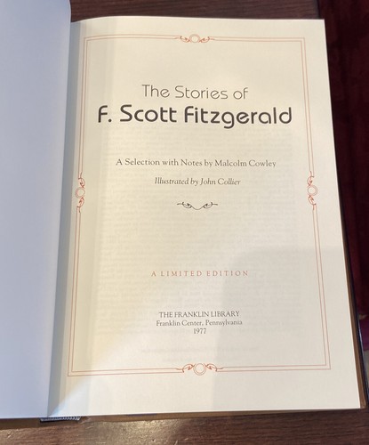 Franklin Library Leather F Scott Fitzgerald Stories Limited Edition 1977 - Picture 5 of 6