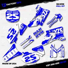 Blue & White Slick Graphic Kit fits Yamaha YZ250F YZ450F 03-05 YZF 250 450