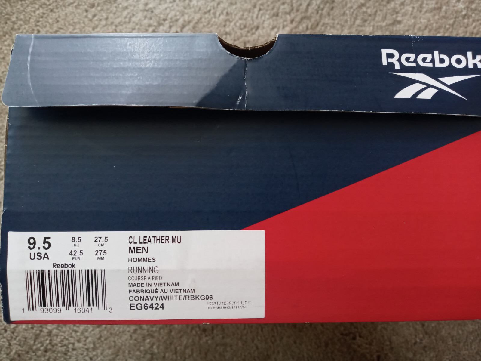 Reebok Classic Leather Blue Sports Shoes Shoes Men Sneakers eg6424 Size 9.5  | eBay