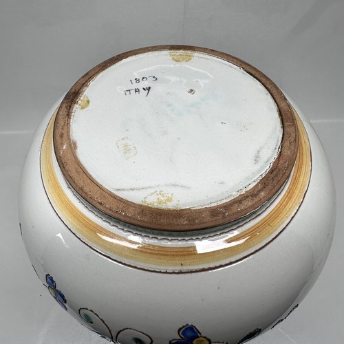 Hand Painted Ceramic Vase Italy Etched Floral Urn Pottery 1803 - Picture 10 of 16