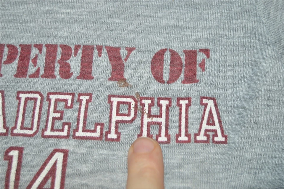 Camiseta De Colección Años 80 PROPIEDAD DE PHILADELPHIA PHILLIES GRIS PETE ROSE #14 YXL PEQUEÑA S Foto 3 de 4